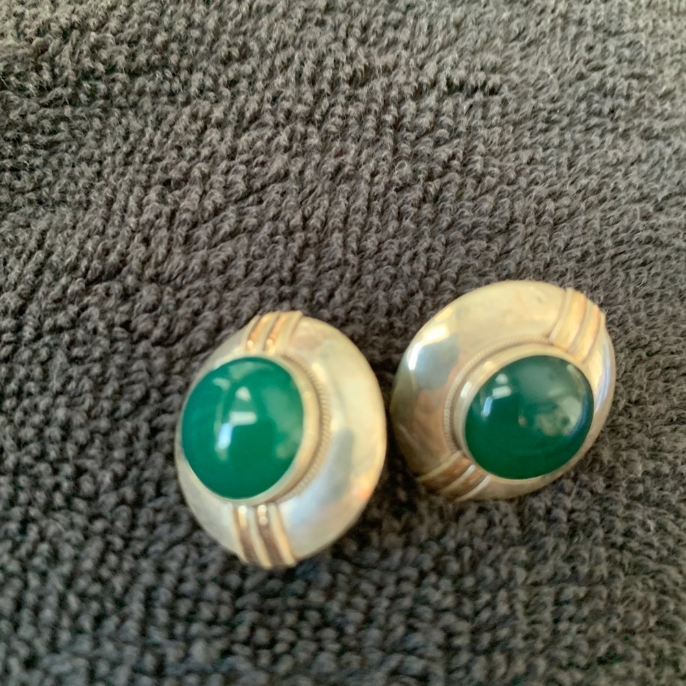SS 925 Malachite Earings